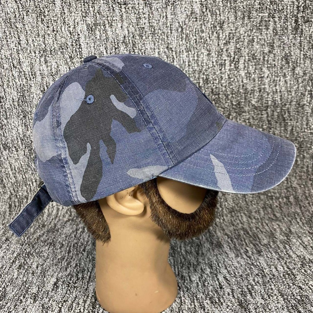 Polo Ralph Lauren Hat Mens One Size Blue Camo Adjustable Cotton Baseball Cap - Picture 5 of 11
